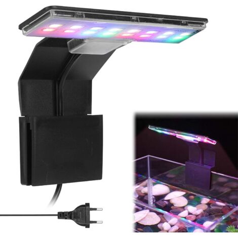 Lampe d'aquarium (noire), lampe d'aquarium à pince, éclairage LED 3 couleurs, lampe pour aquarium, lampe pour aquarium 220 (1/5)