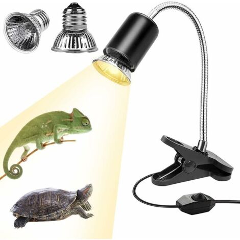 Lampe chauffante pour tortues, lampe chauffante pour terrarium 25W, lampe pour reptiles (lézards, serpents, tortues), Longziming (1/5)