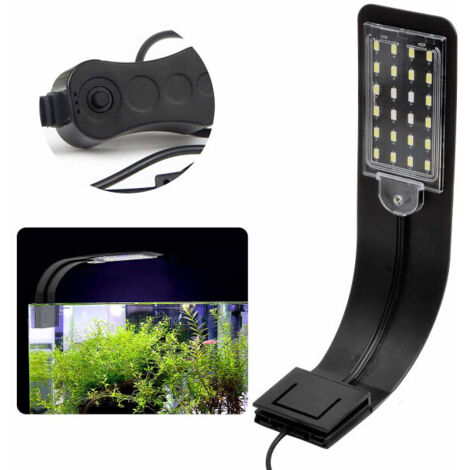 Lampe LED pour aquarium avec lumière blanche, bleue et e, 2,5 A, noire (1/5)