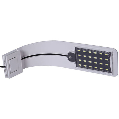 Lampe LED ultra-mince pour mini aquarium, lampe à pince avec 24 LED blanches et bleues pour aquarium de 30 à 40 cm, 10 W (blanc) (1/4)