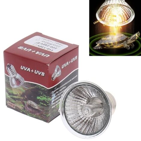 Ampoule UVA+UVB 3.0 pour reptiles 25/50/75 W, type tortue, lumière UV solaire, 75 W - 220 V