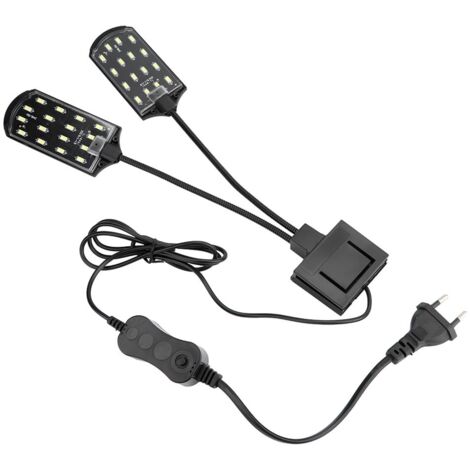 Lampe aquatique à pince double tête 10 W pour aquarium - Haute luminosité (220 V) (1/5)