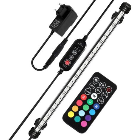 Éclairage LED RGB 5,4 W pour aquarium, longueur 48,5 cm, contrôlable à distance. Lampe LED subaquatique IP67 avec variation d'intensité RGB. (1/5)