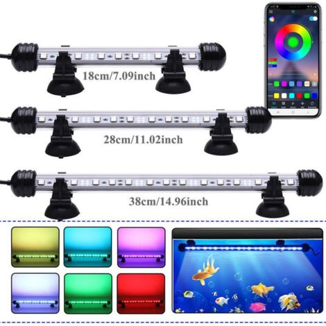 Éclairage LED subaquatique pour aquarium - Lampe pour aquarium de 28 cm avec télécommande et application de contrôle - Éclairage pour plantes aquatiques (1/5)