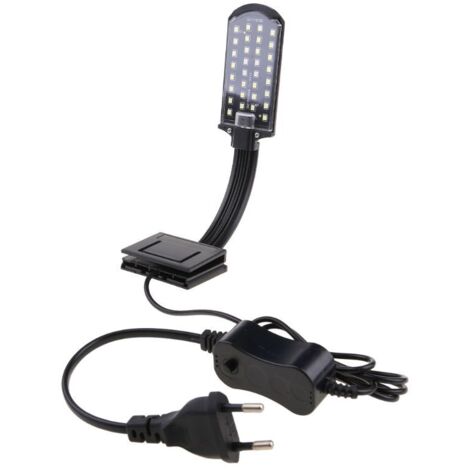 Lampe LED à pince pour aquarium, éclairage blanc et bleu idéal pour la croissance des plantes aquatiques et des poissons tropicaux. (1/5)