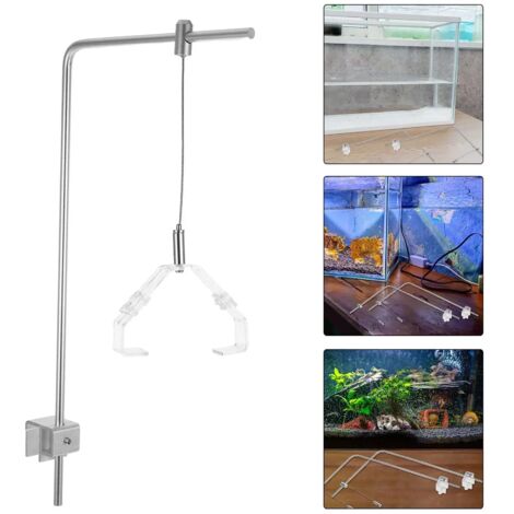 Lot de 2 supports pour lampe d'aquarium, en alliage d'aluminium, réglables, pour éclairage LED, compatibles avec les aquariums d'eau douce et d'eau de mer. (1/5)
