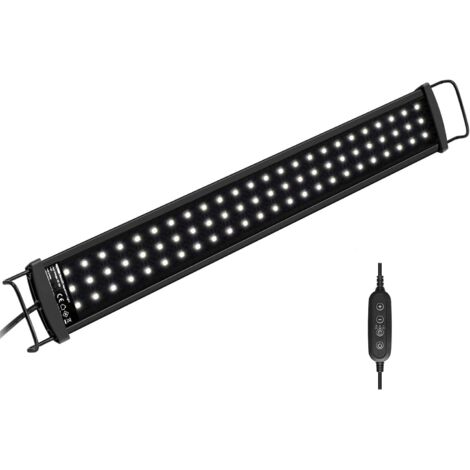 Éclairage pour aquarium, ultra-lumineux, pour le bien-être des poissons et des plantes, boîtier en métal, design ultra-mince, pour aquariums d'eau douce et d'eau de mer de 43 à 60 cm. (1/5)