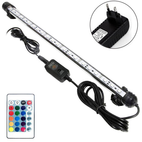 Lampe d'aquarium haute luminosité 5050 de 39 cm avec télécommande RGB et alimentation européenne, couleurs variées, style paysage (1/5)