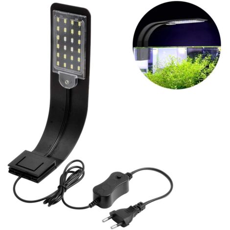 Lampe d'aquarium avec pince, noir ultra-fin KLB (1/5)