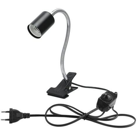 Support réglable pour lampe chauffante pour reptiles avec rotation à 360° - Prise UE 220 V (1/5)