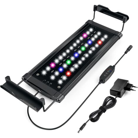Éclairage LED à spectre complet pour aquarium avec supports extensibles, lampe pour aquarium, éclairage LED pour aquarium à poissons, convient aux aquariums d'eau douce et aux aquariums plantés. (1/5)