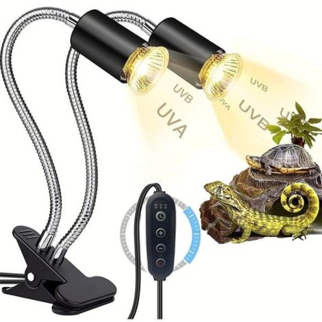 Lampe chauffante double pour terrarium / Lampe UVA pour reptiles 0 (1/5)