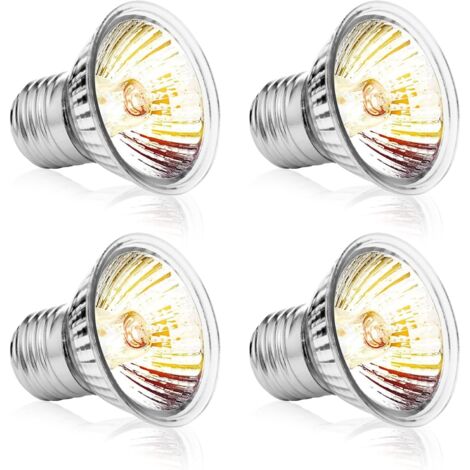Lampe chauffante, lampe chauffante pour tortues, lot de 4 lampes chauffantes UVA 50 W pour reptiles - Idéale pour un usage quotidien, sa conception ergonomique assure un confort optimal... (1/5)