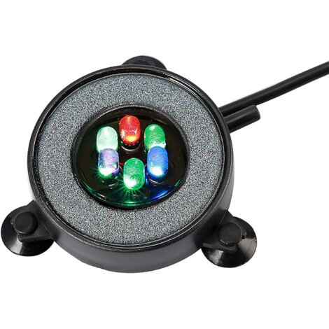 Fontaine à bulles ronde pour aquarium avec éclairage LED (1/5)