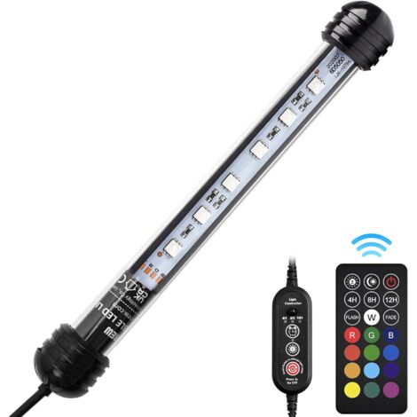 Lampe LED pour aquarium NICREW 18 cm avec télécommande, lampe LED multicolore RGB pour aquarium d'eau douce (1/5)