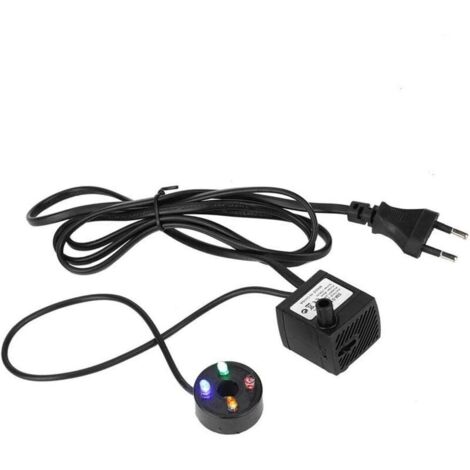 Pompe submersible pour aquarium avec lumière, polyvalente et étanche, dotée de 4 LED colorées, d'un axe en céramique et facile à utiliser, empêche la stagnation de l'eau. (1/5)