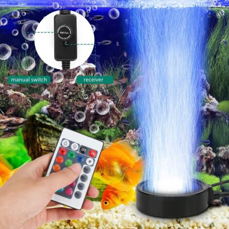 Lumières LED à bulles pour aquarium, disque à air télécommandé, avec (1/5)
