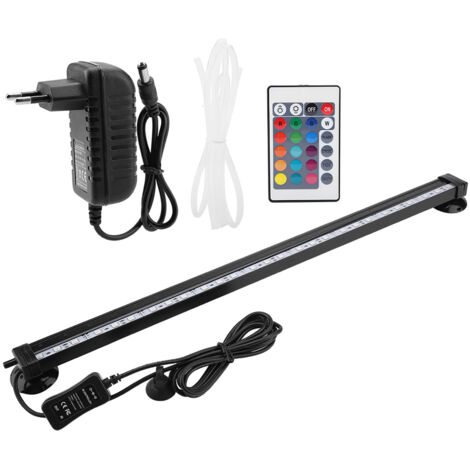 Lampe à bulles pour aquarium, kit d'éclairage LED subaquatique avec télécommande, 46 cm, prise européenne (1/5)