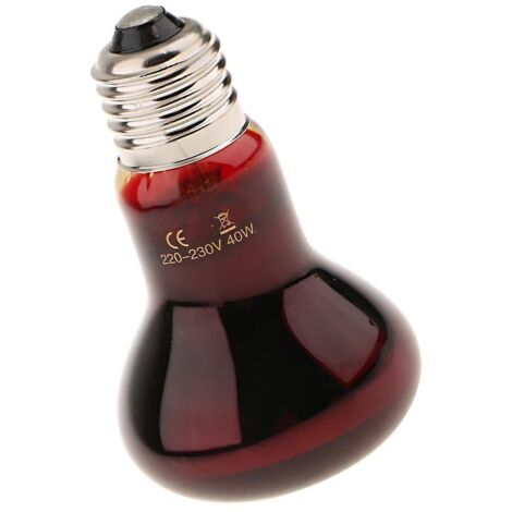 Lampe de nuit infrarouge chauffante 40W pour reptiles, tortues et amphibiens, douille E27 (1/5)