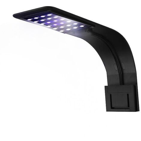 Lampe LED nano à pince pour aquarium, blanche et bleue, pour poissons et plantes, 23-50 cm, noire (1/4)