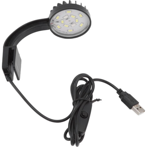 Lampe LED multifonction pour aquarium, haute luminosité, économie d'énergie, spectre complet, à pince, 5 W, noire (1/5)