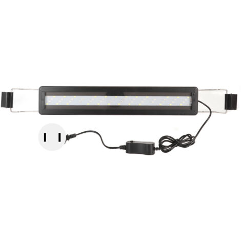 Éclairage LED pour aquarium, 4 rangées, résistant aux éclaboussures, ultra-mince, avec couleurs changeantes, supports extensibles, noir, prise US 110 V (1/5)