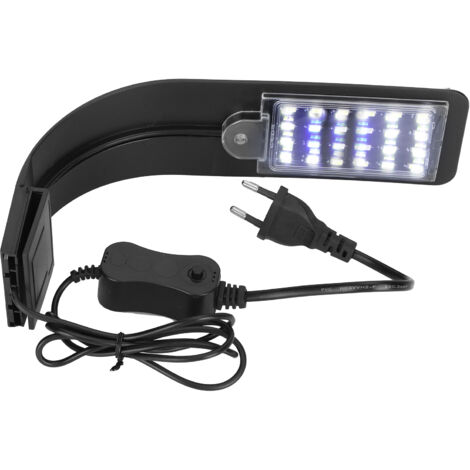 Lampe LED blanche et bleue à pince pour aquarium (10 W, 220 V, prise UE) avec prise européenne. (1/5)