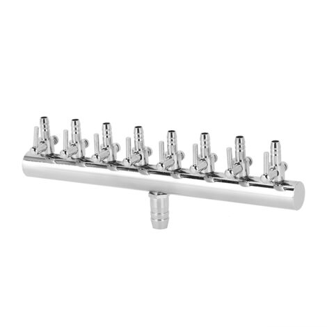 Répartiteur de pompe à air pour aquarium en acier inoxydable, distributeur, tuyau d'oxygène, clapet anti-retour, connexion 8 voies (1/5)
