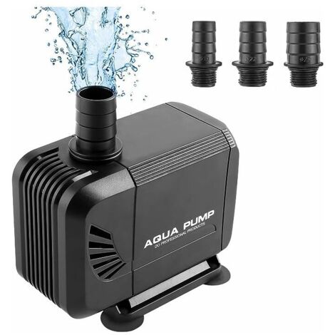 Pompe à eau submersible, mini-pompe silencieuse 40 W 3000 l/h, hauteur de refoulement 2,8 m, pompe amphibie pour bassin (1/5)