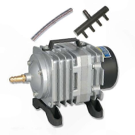 Pompe à air électromagnétique 18 W pour aquariums, débit d'oxygène de 38 L/min, compresseur compatible avec les prises américaines, pour aquariums et aquariophilie. (1/4)