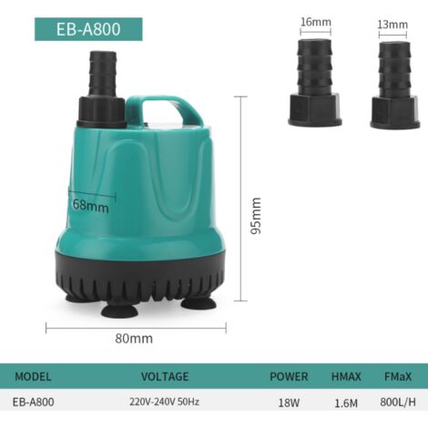 Pompe submersible, pompe de filtration de fond silencieuse, pompe à eau claire (EB-A800 18w, norme européenne) (1/5)