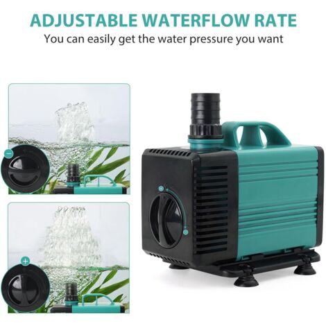 [RM] Pompe à eau submersible pour fontaine (4000 L/h, 85 W) avec 4 buses, hauteur de refoulement de 4,5 m, tuyau d'arrosage de 1,5 m (1/4)
