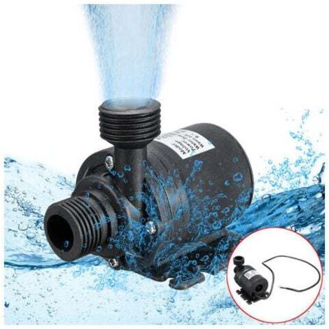 Pompe submersible silencieuse haute performance DC12V 5M 800L/h, sans balais, à 4 buses, avec câble DC de 50 cm (1/4)