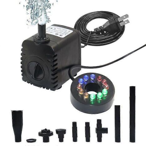 Pompe de fontaine submersible 8 W 600 l/h avec 12 LED et BoomCJY (1/3)