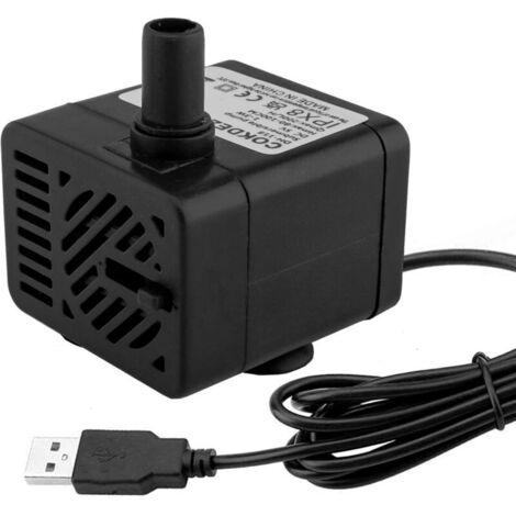 Mini pompe à eau submersible USB (5 V CC, 1-3 W, 200 L/h) : pompe à eau compacte, ultra-silencieuse et réglable, idéale pour les animaux, les aquariums, les bassins, la culture hydroponique et une uti (1/5)