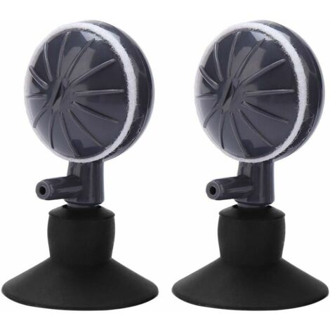 Lot de 2 pierres à bulles d'air avec ventouse, diffuseur d'oxygène rotatif et réglable pour aquarium, pompe hydroponique pour aquarium (1/5)