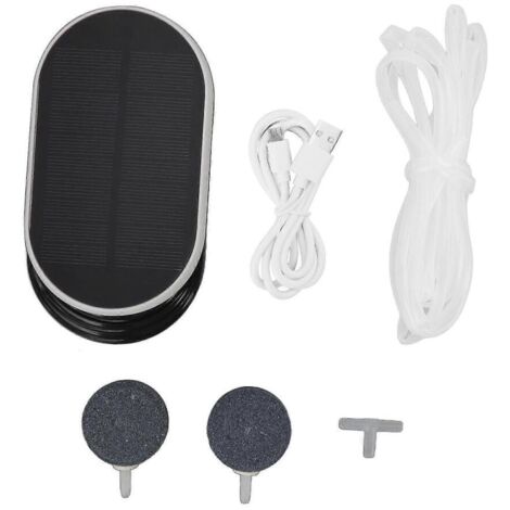 Pompe à oxygène solaire GETIT 1W 5V - Faible bruit, 3 vitesses, ABS, pompe d'aération extérieure compatible avec piscines et aquariums (1/2)