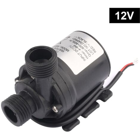 Pompe à eau 12 V, pompe à eau submersible sans balais, compatible avec les bassins, aquariums, fontaines solaires et la circulation d'eau des piscines (1/5)