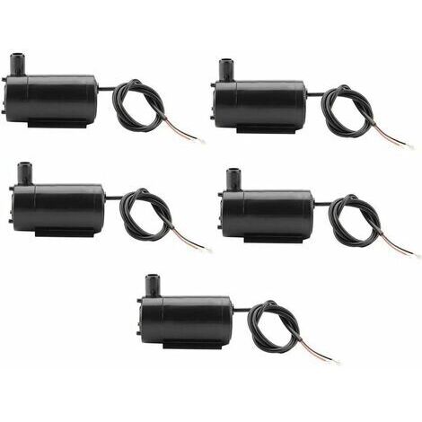 YM Lot de 5 mini-pompes à eau, 3 W, 220 V CC, 3-5 V, submersibles en plastique, pour aquarium et fontaine. (1/5)