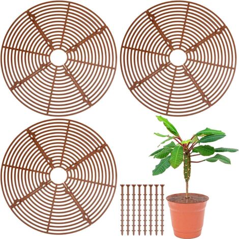 Lot de 3 filets pour pots de fleurs avec découpe centrale, couvercles de pots découpables, couvre-terreau (1/5)