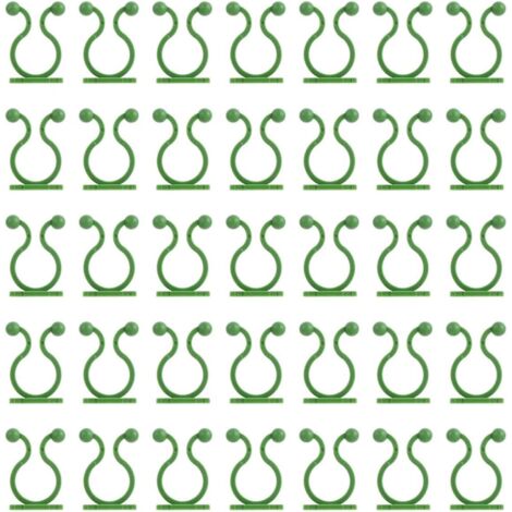 50 crochets muraux verts pour plantes grimpantes, support de jardin auto-adhésif, pinces moyennes pour le soutien et les attaches des plantes (1/5)