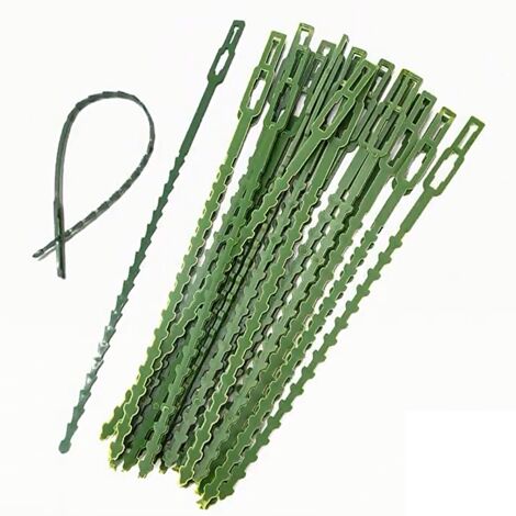 Attaches de câble pour plantes grimpantes, paquet de 50, vertes (1/5)