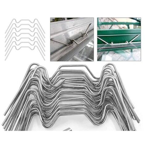 Lot de 25 clips de fixation pour vitres de serre en acier inoxydable (1/5)