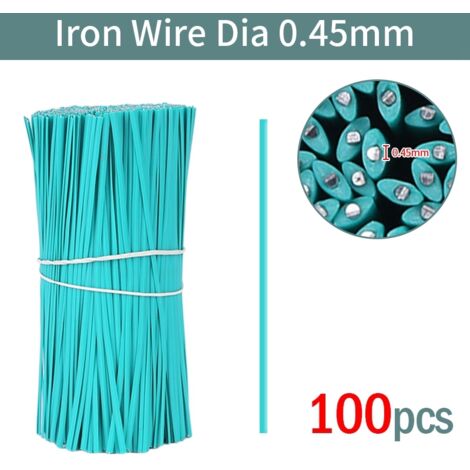 100 attaches en fil de fer plat pour plantes grimpantes, jardinage, fleurs et lianes, outils de fixation réutilisables, ficelles de fixation revêtues (1/5)