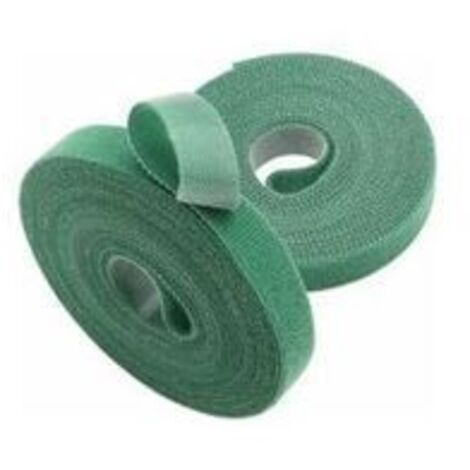 Lot de 2 rouleaux de ruban adhésif pour plantes grimpantes, en nylon réutilisable - 10 mm x 5 m - vert (1/4)