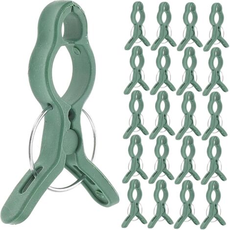 Lot de 20 grands clips verts pour plantes de jardin, supports pour plantes grimpantes et tiges de tomates, supports extérieurs en plastique flexible (1/5)