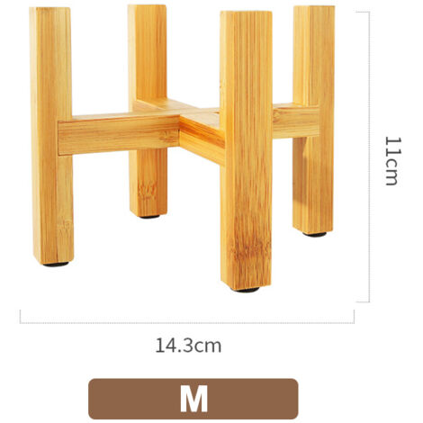 Support à bonsaï autoportant pour balcon, support en bois pour pot de fleurs avec repose-pieds, surface lisse, étagère moderne (1/5)