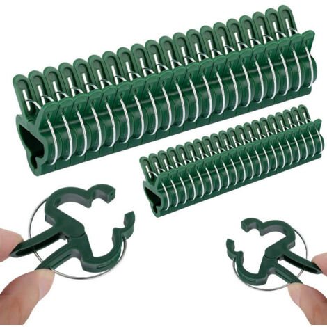 Lot de 100 pinces à plantes en plastique, mousqueton pour attacher les lianes (1/5)
