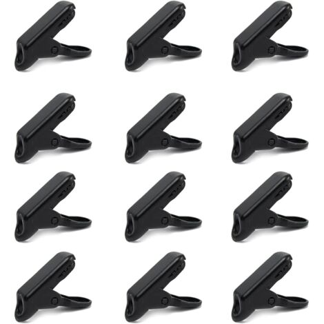 12 clips en plastique, clips réfléchissants pour sangles de tente, tendeurs pour bâches, clips de bâche pour bâche de camping, pare-soleil de jardin, ajusteurs Velcro (1/5)