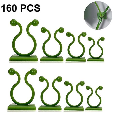 160 clips de fixation murale pour plantes grimpantes, clips pour plantes grimpantes, crochets de fixation invisibles et auto-adhésifs pour plantes de jardin, taille S (1/5)
